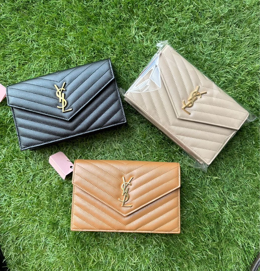 ysl card holder ( green ), Luxury, Bags & Wallets on Carousell