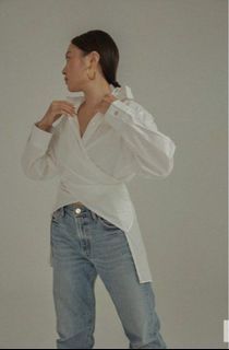 BNWOT GEMME Amelie Wrap Shirt in White