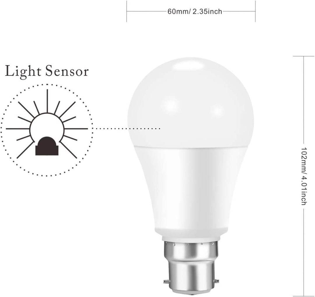Boxlood PIR Motion Sensor Light Bulb, 100W Equivalent, 3000K Warm White
