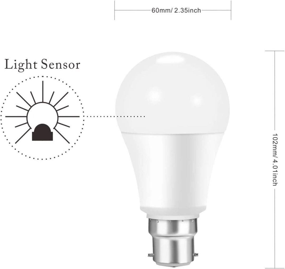Boxlood PIR Motion Sensor Light Bulb, 100W Equivalent, 3000K Warm White