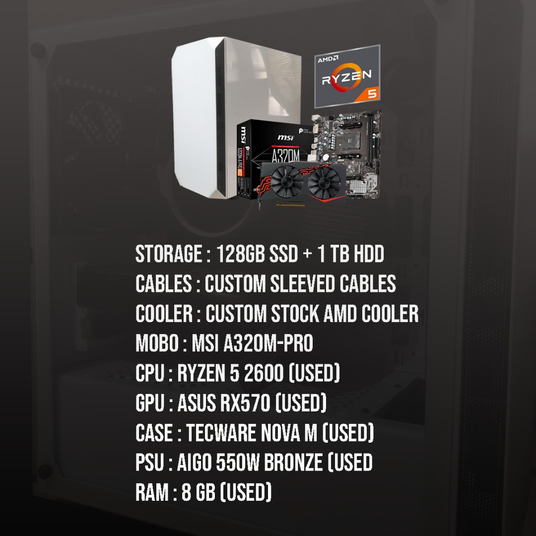 Budget PC Gaming And Content Creation (Ryzen 5 + RX 570), Computers