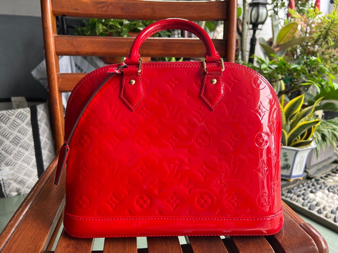 Burgundy Leather Louis Vuitton Alma ( Red )