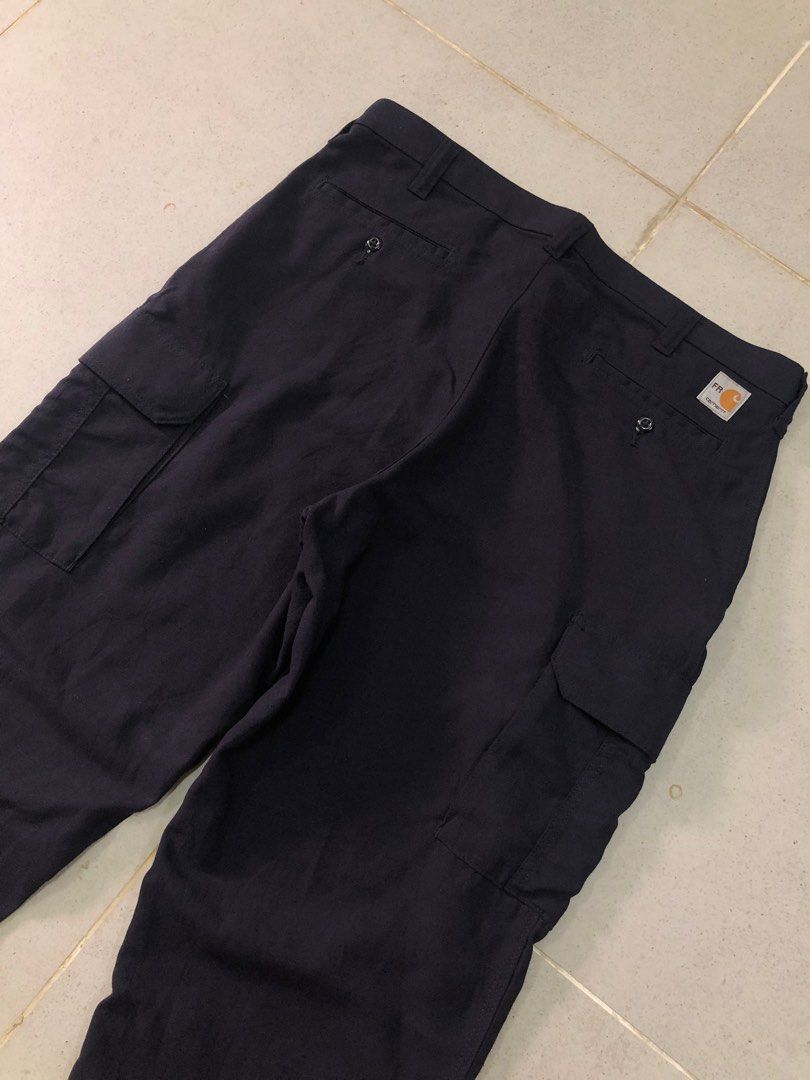 VENDIDO CARHARTT Flame Resistant Canvas Cargo Pants color azul  marino logo bordado en bolsillo trasero  Talla  38x32  48   Instagram