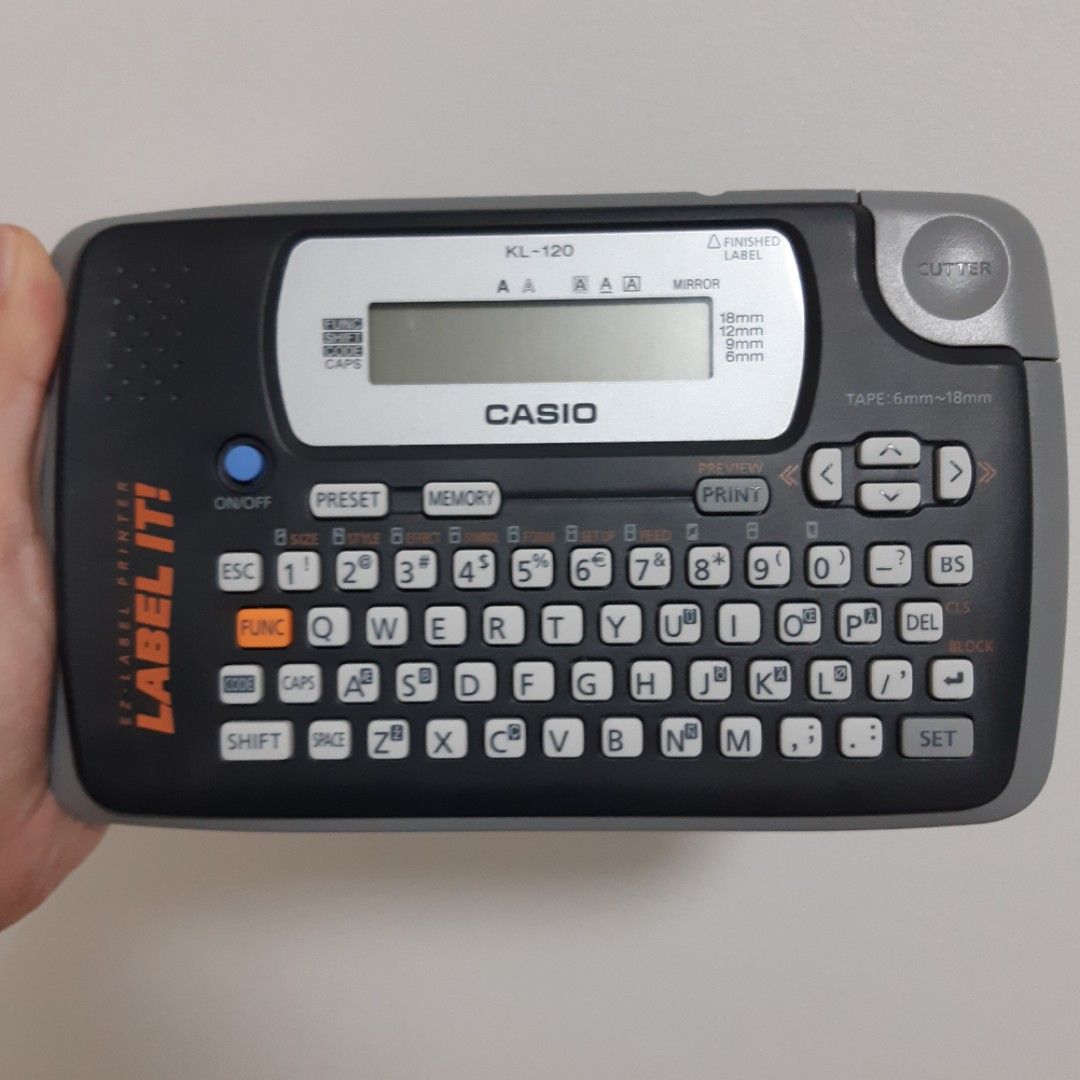 Casio kl 120 label tape top