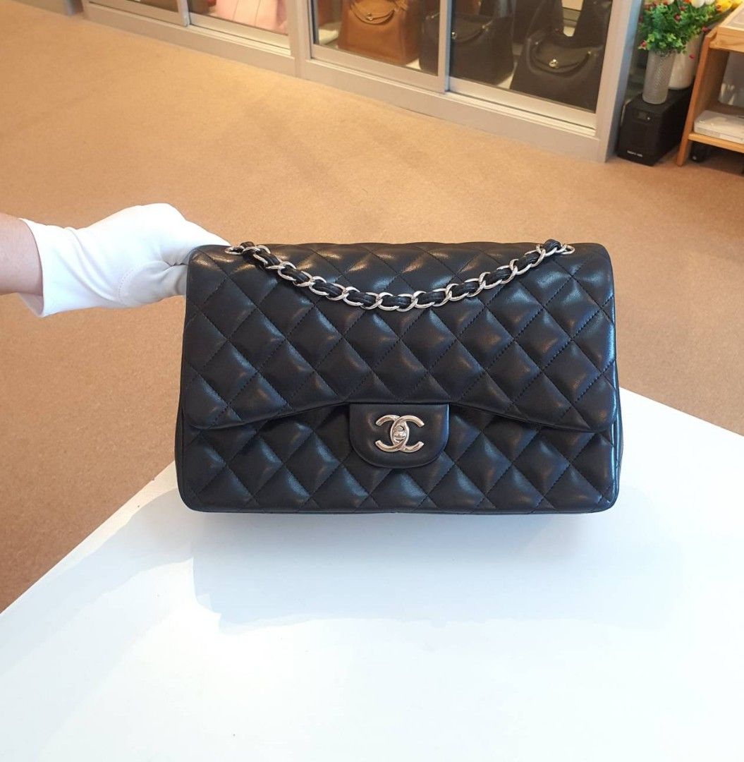 Chanel classic Jumbo Black Lamb Silver Hardware series 20, Luxury, Bags &  Wallets on Carousell