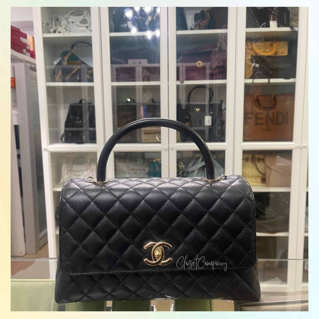 Chanel Coco Handle Medium Black Caviar & Light Gold Hardware (Microchip),  Luxury, Bags & Wallets on Carousell