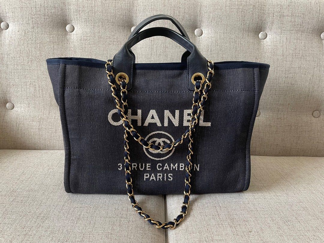 Chanel Deauville Medium Denim Top Handle Tote