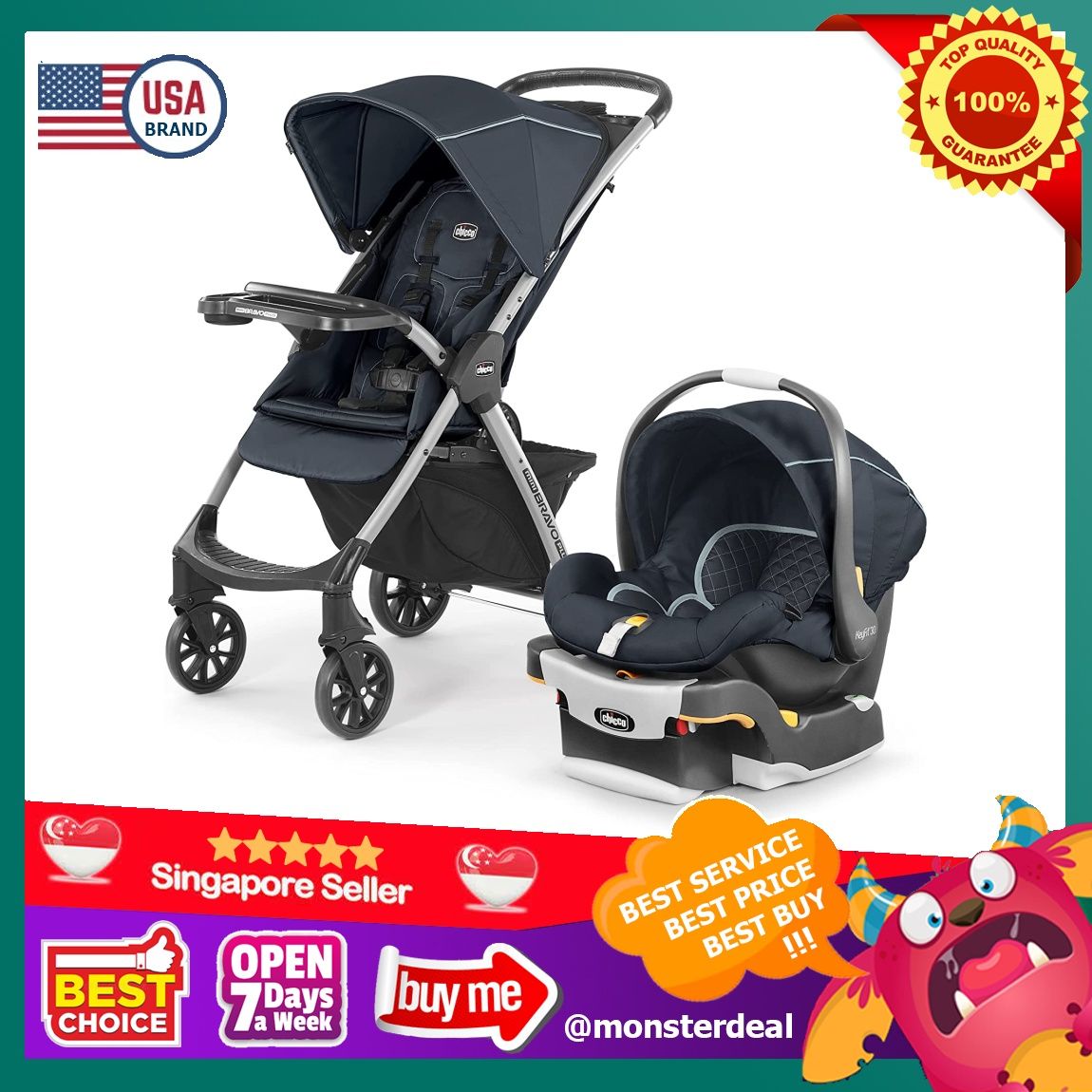Chicco Mini Bravo Plus Travel System, Midnight stroller infant car