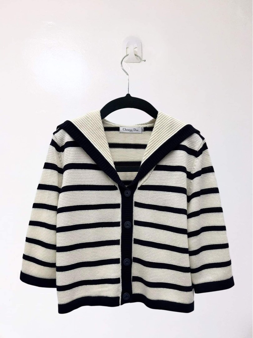 ⚜️Christian Dior Knitwear Marinière cardigan, Luxury, Apparel on Carousell
