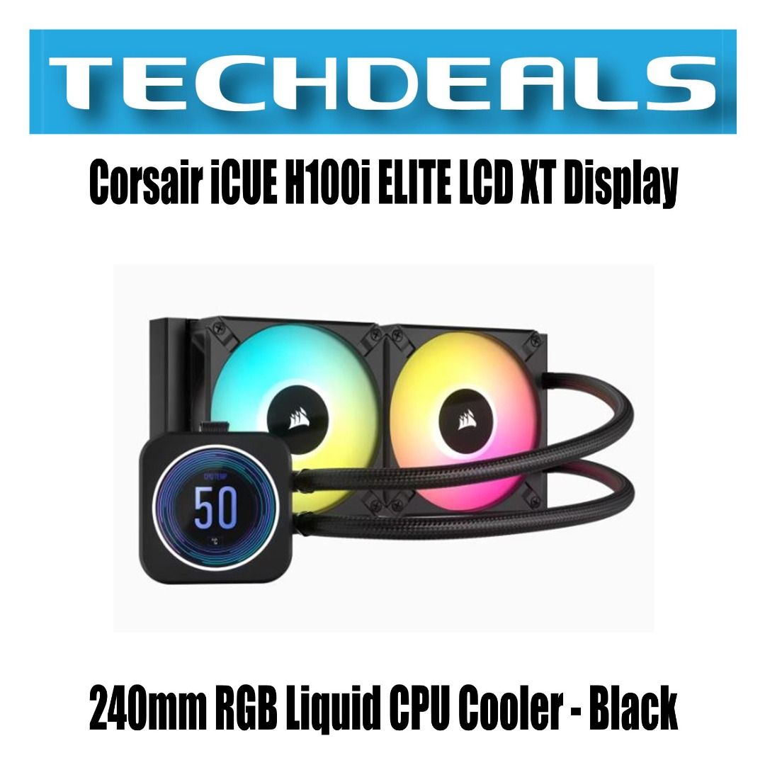 Corsair iCUE H100i ELITE LCD XT Display 240mm RGB Liquid CPU Cooler -  Black, Computers & Tech, Parts & Accessories, Computer Parts on Carousell