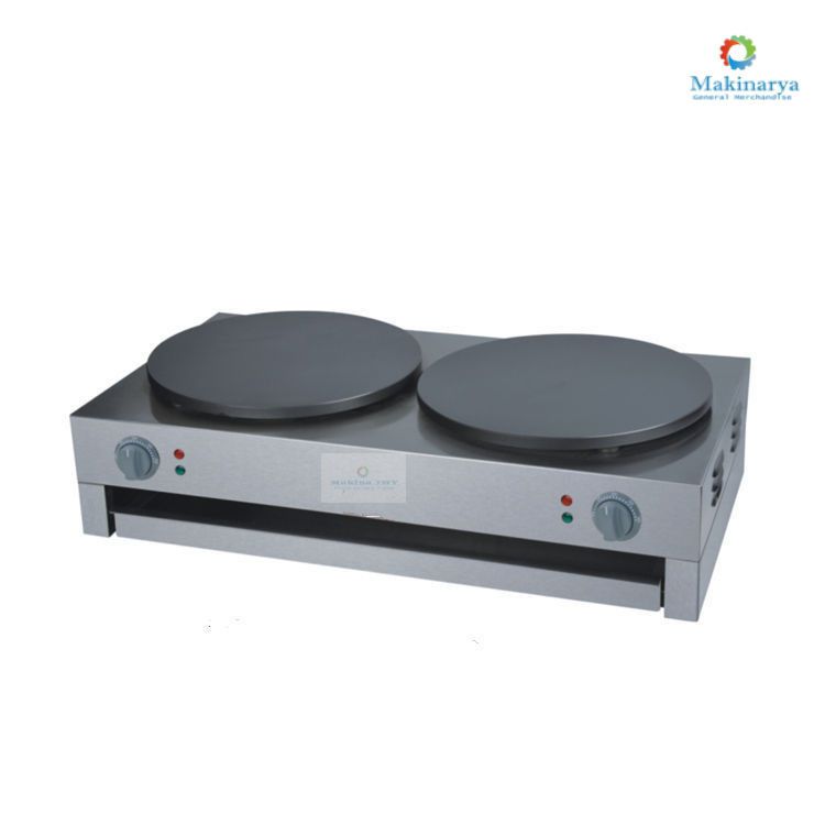 Crepe Maker Machine Gas and Electric Double Plate (Category: Other Kitchen Appliances) located in Manila. Submitted by makinaryageneral.merchandise (Listing ID 1222184411, Image 3). Description: 1. Stainless Steel Body 2. Ignition Switch 3. Non-stick cook top 4. Ignition Assembly 5. Gas Inlet 6. Slag tray Model: FYA-2R GAS Gas Type: LPG Gas Power 54TU/hr Gas Pressure: 2800Pa Stove Diameter: 400mm Stove Thickness: 20mm Single Crepe Machine (Gas an