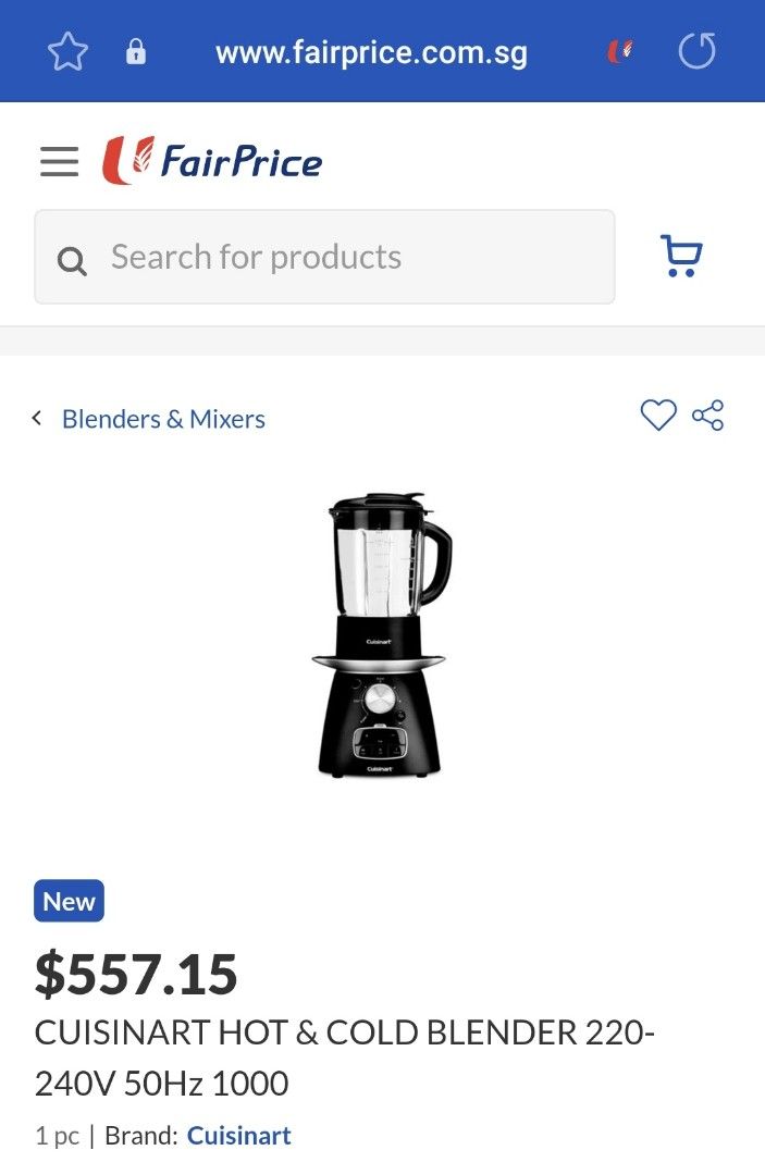 Cuisinart Hot & Cold Blender 400CASSB1HK, TV & Home Appliances