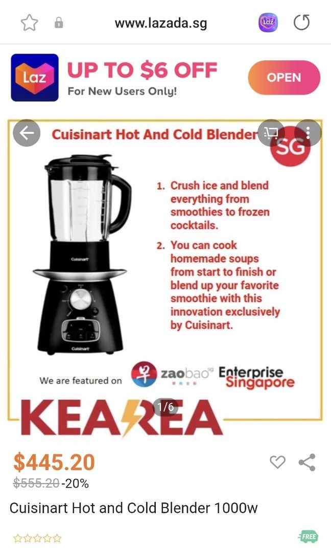 Cuisinart Hot & Cold Blender 400CASSB1HK, TV & Home Appliances