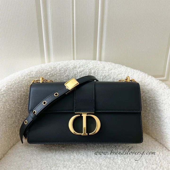 Dior Black Saddle Bag with Strap (30 Montaigne), Luxury, Bags & Wallets on  Carousell