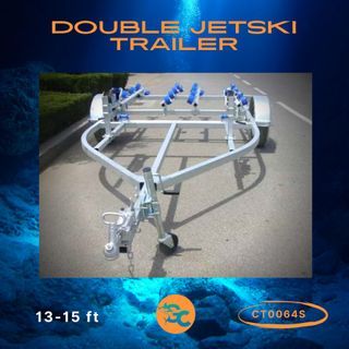 Double Jetski Trailer rescue rubber boats CT-0064S for sale Brand New