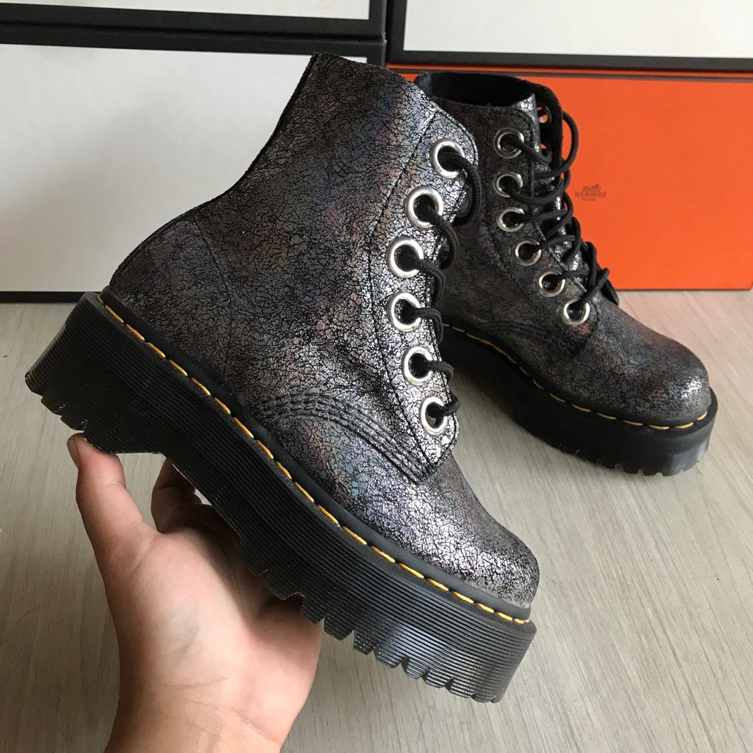 dr martens molly glitter black