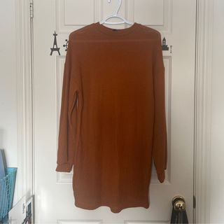 drop shoulder waffle knot dress