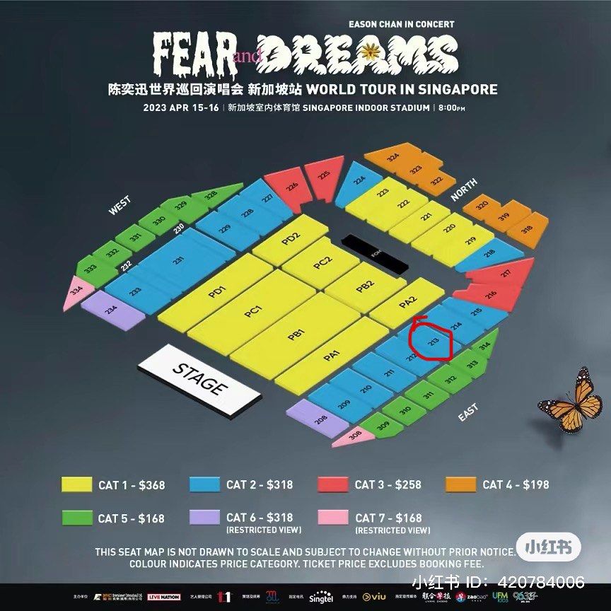 Eason Chan 2023 Fear & Dream concert ticket on 16 Apr, Tickets