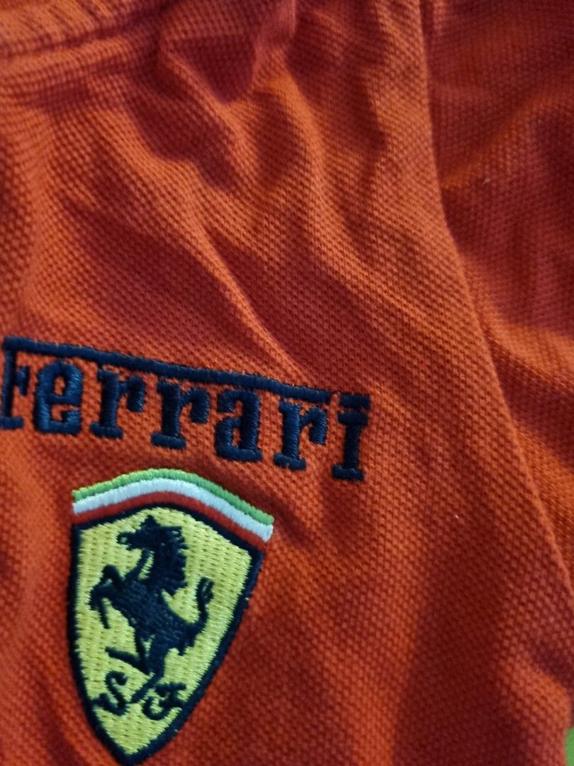 Ferrari Logo Printed Summer Dress For Baby Boy In Skin Color