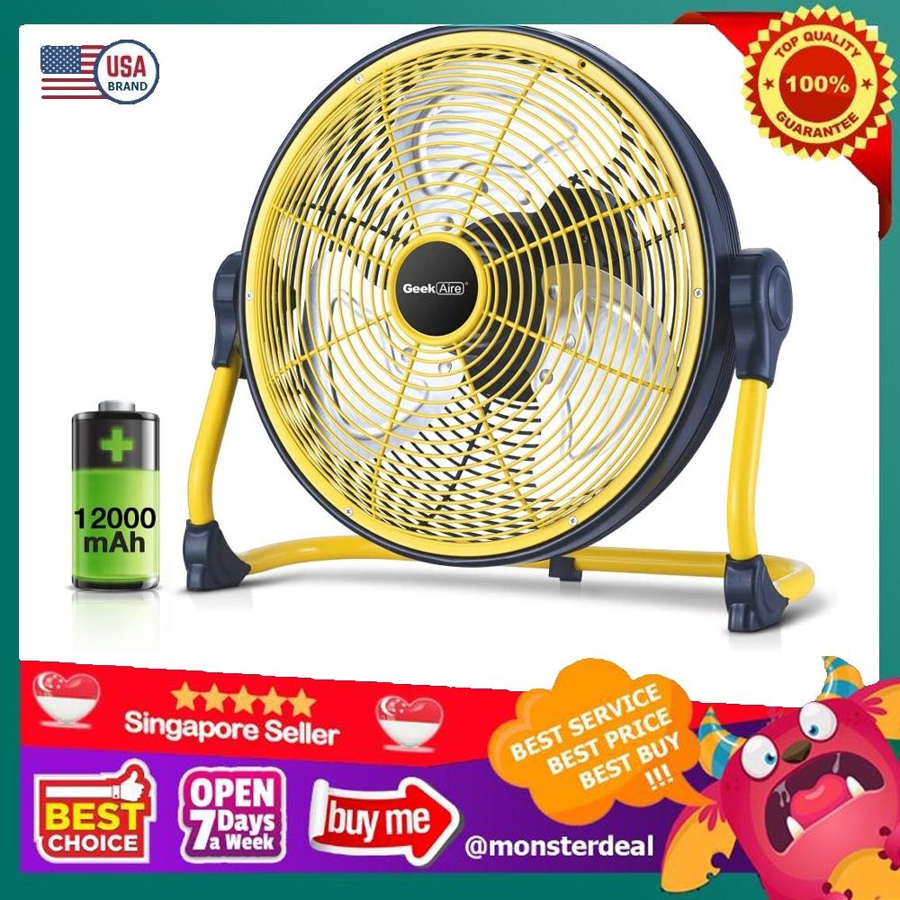 Geek Aire Fan Battery Operated Floor Fan Rechargeable Powered