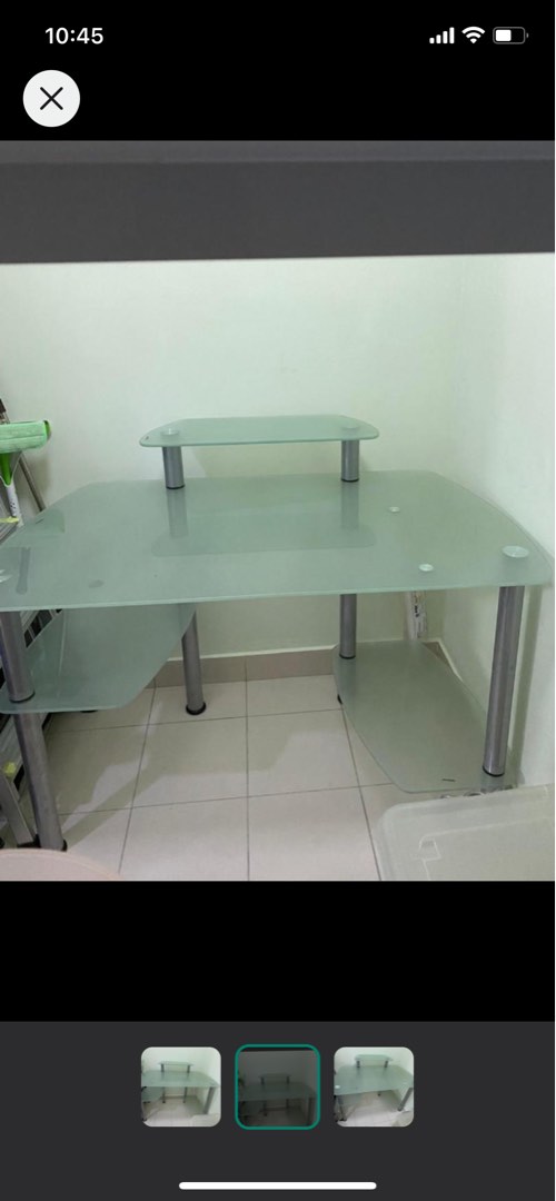 Glass Office table, Furniture & Home Living, Furniture, Tables & Sets