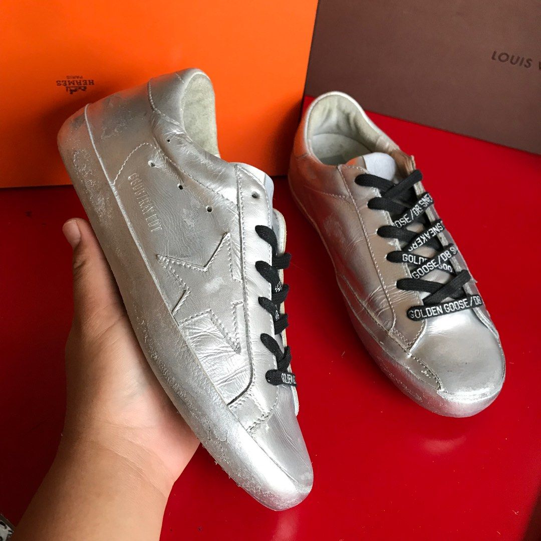 Golden Goose GGDB silver Metallic Limited Edition Supertar Ray
