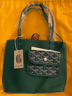 Goyard Canopee Green Goyardine St. Louis GM Palladium Hardware