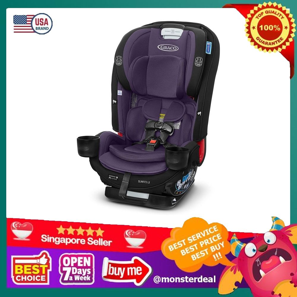 Graco SlimFit3 LX 3 in 1 Car Seat Space Saving Car Seat Fits 3 Across in Your Back Seat Katrina Babies Kids Going Out Car Seats on Carousell