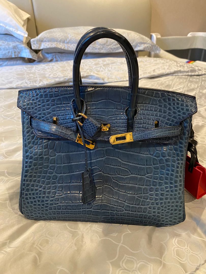 Hermes birkin 25 crocodile skin, Luxury, Bags & Wallets on Carousell