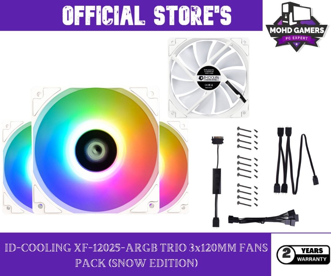 Id Cooling Xf 12025 Argb Trio 3x120mm Fans Pack Computers And Tech Parts And Accessories Computer 