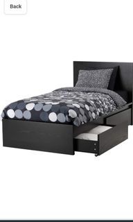 Ikea Malm bed frame with two storage boxes
