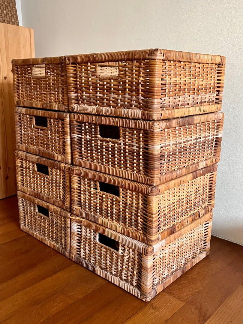 Ikea Rattan Wicker Branas Kallax baskets, Furniture & Home Living, Home