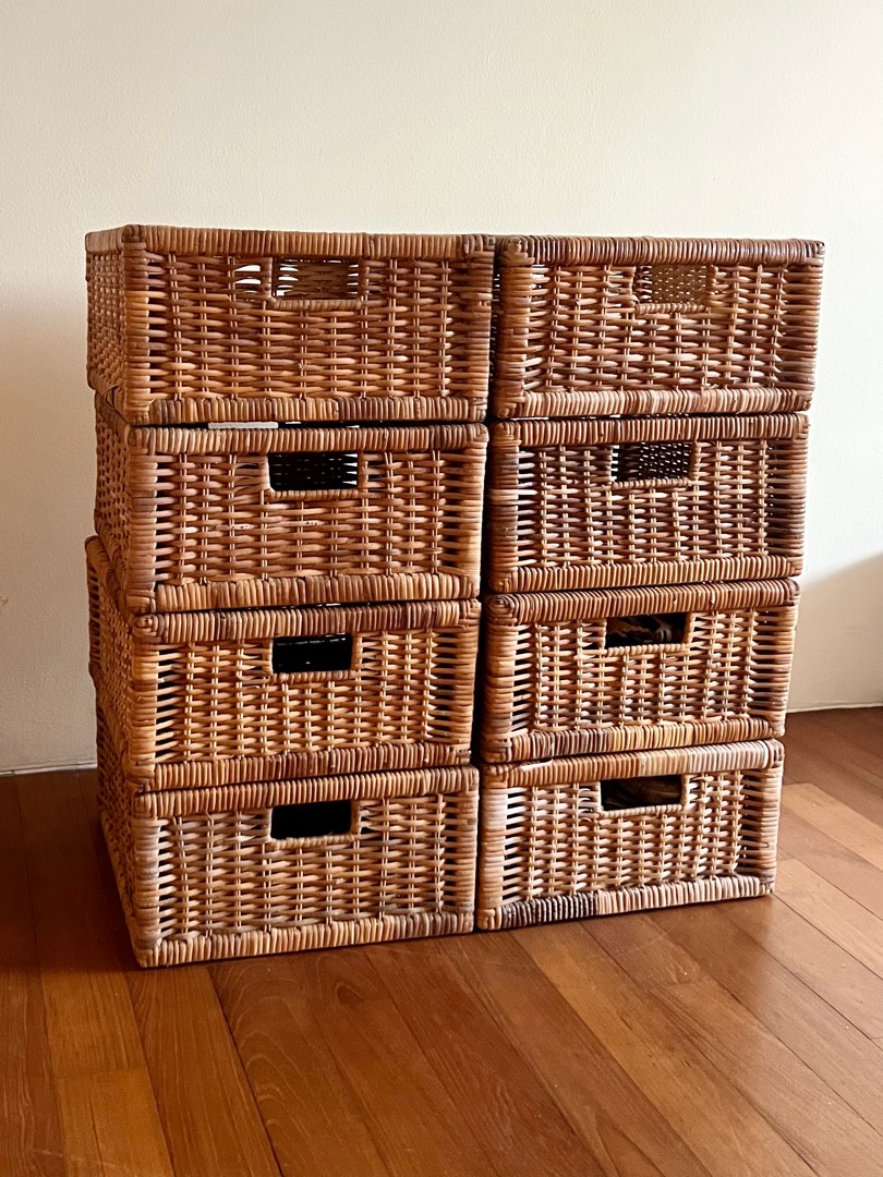 Ikea Rattan Wicker Branas Kallax baskets, Furniture & Home Living, Home