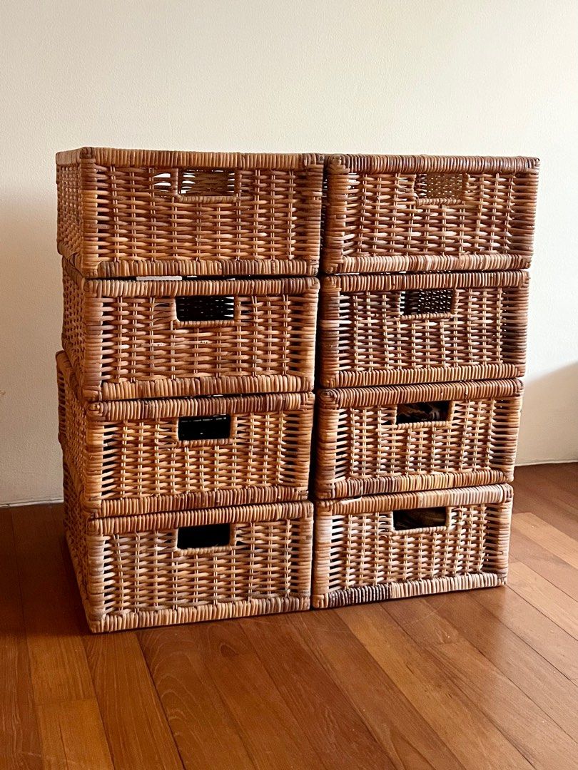 Ikea Rattan Wicker Branas Kallax baskets, Furniture & Home Living, Home