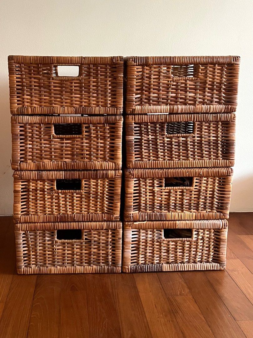 Ikea Rattan Wicker Branas Kallax baskets, Furniture & Home Living, Home