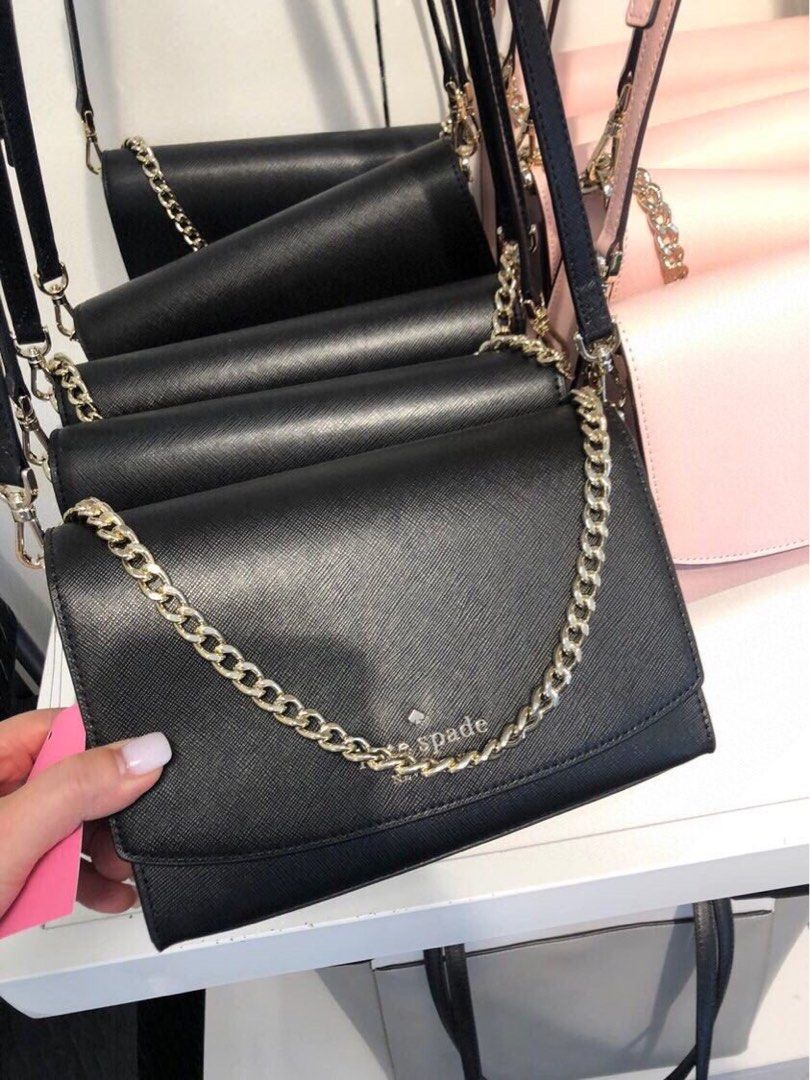 Kate Spade Carson Convertible Crossbody Handbag with Card Case (Black)