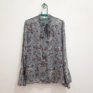 Kemeja Floral korean look like Zara Massimo Dutti