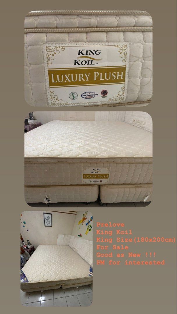 King Koil King Bed Preloved for Sale, Furniture & Home Living, Furniture, Bed Frames