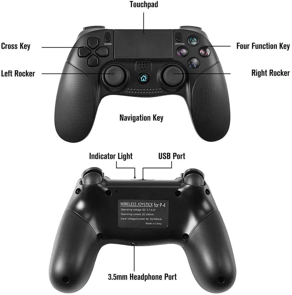 KINGEAR Pro Wireless Controller Gamepad for Playstation 4 S BLACK
