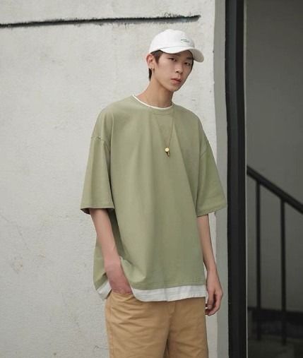 Korea OOTD Men Oversized Street Style Cotton Shirt Clear Stock