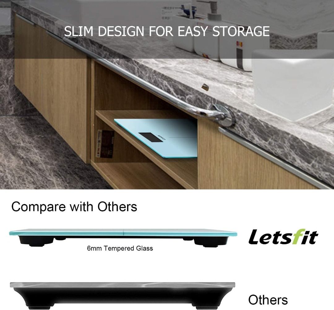 Letsfit Digital BodyWeight Scale, Bathroom Scale with Large Backlit