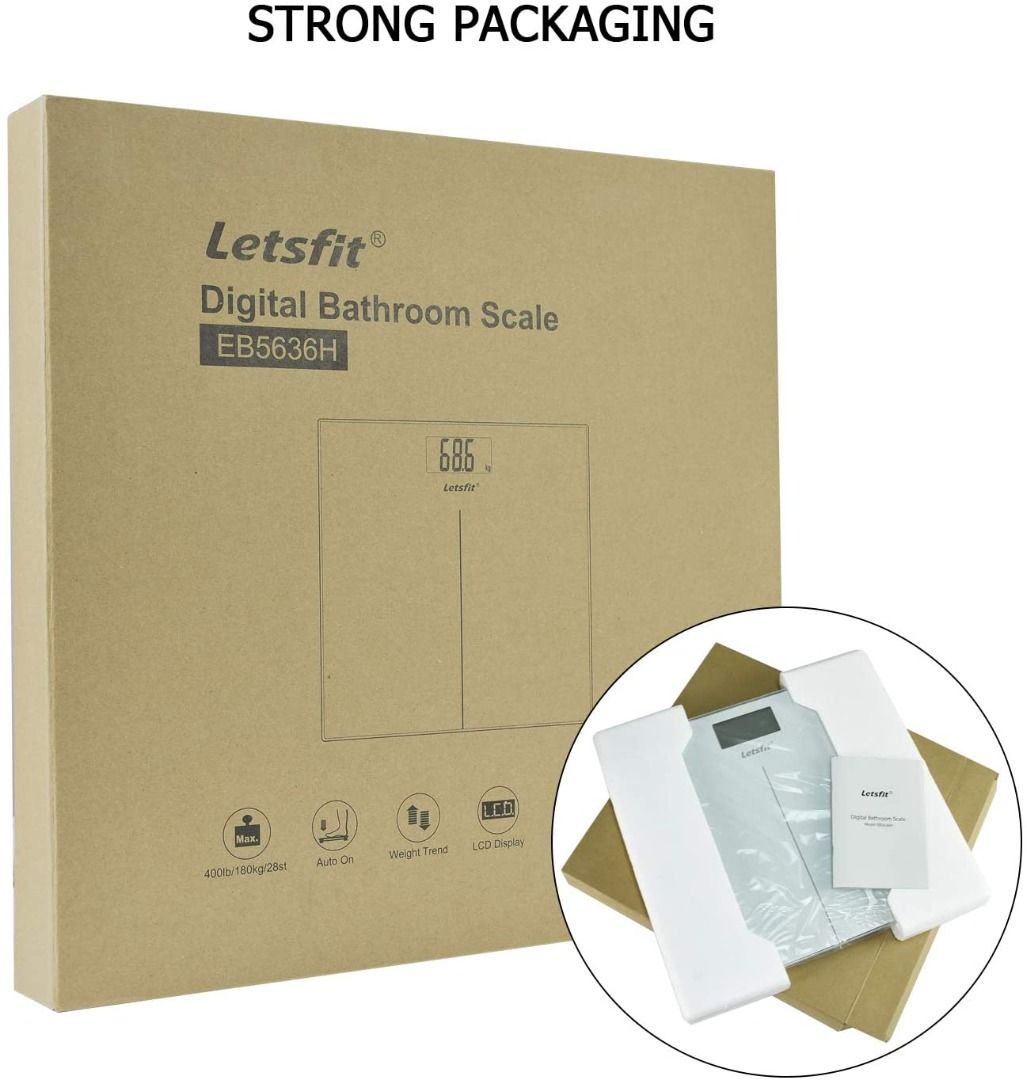Letsfit Digital BodyWeight Scale, Bathroom Scale with Large Backlit