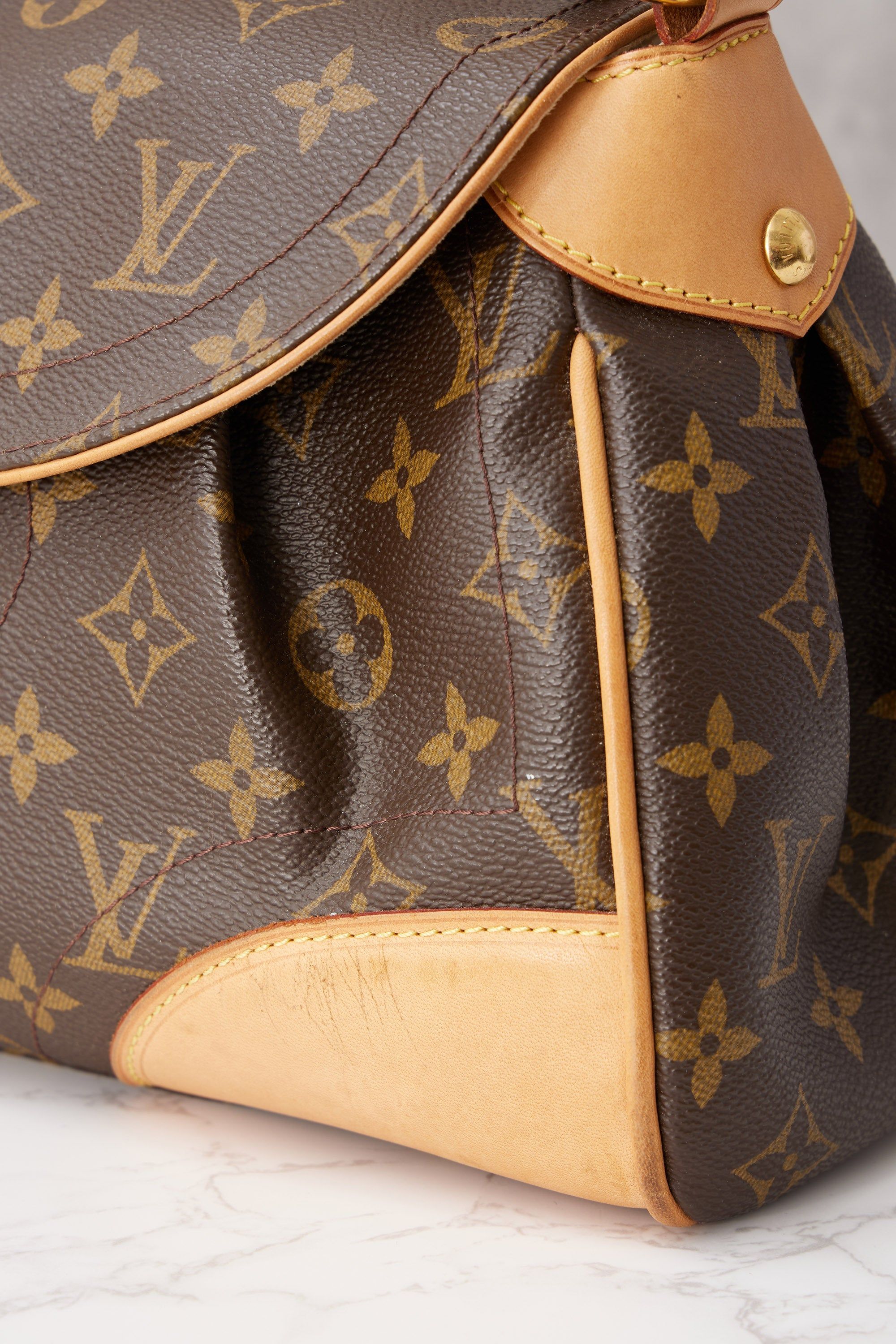 Louis Vuitton Beverly PM in Brown Coated Canvas