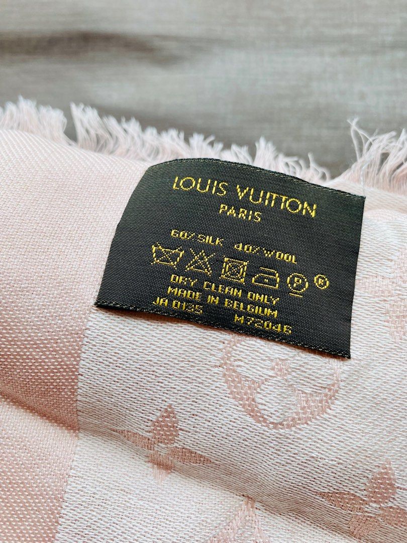 Louis Vuitton Monogram Classic Shawl Ecru Silk