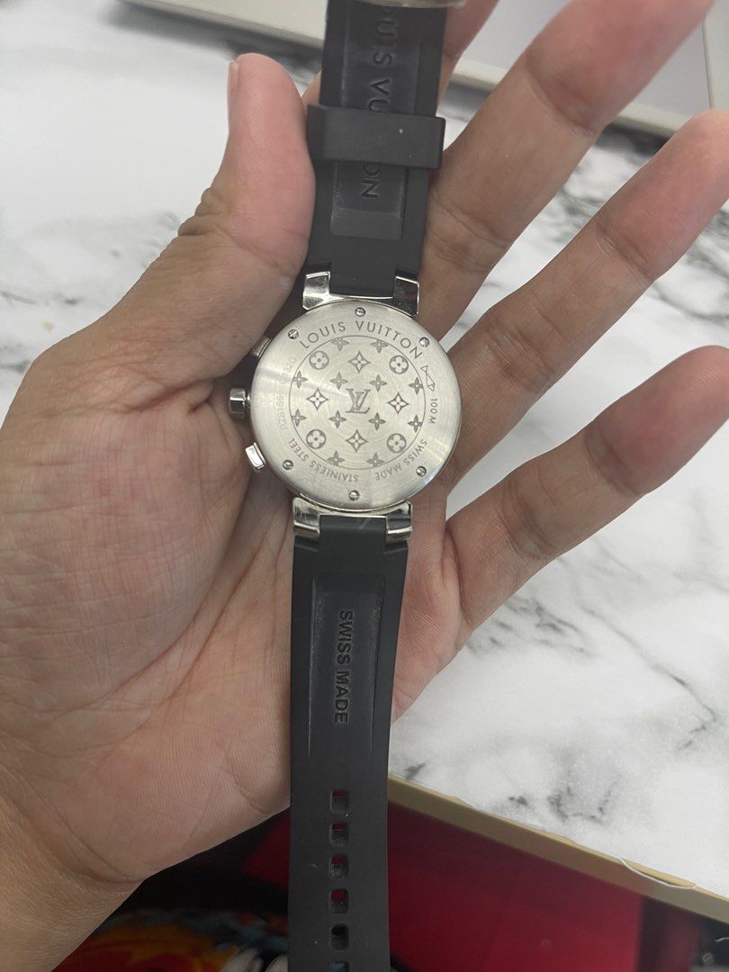 Louis Vuitton White Stainless Steel Tambour Lovely Women's Wristwatch 34 MM  at 1stDibs