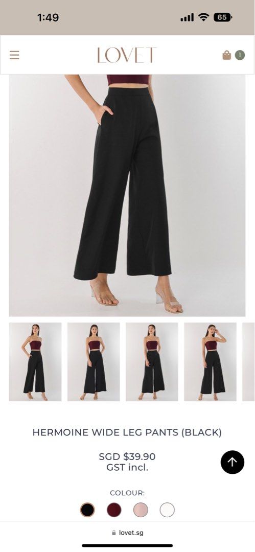 ELOY BELTED CARGO WIDE LEG PANTS (BLACK)