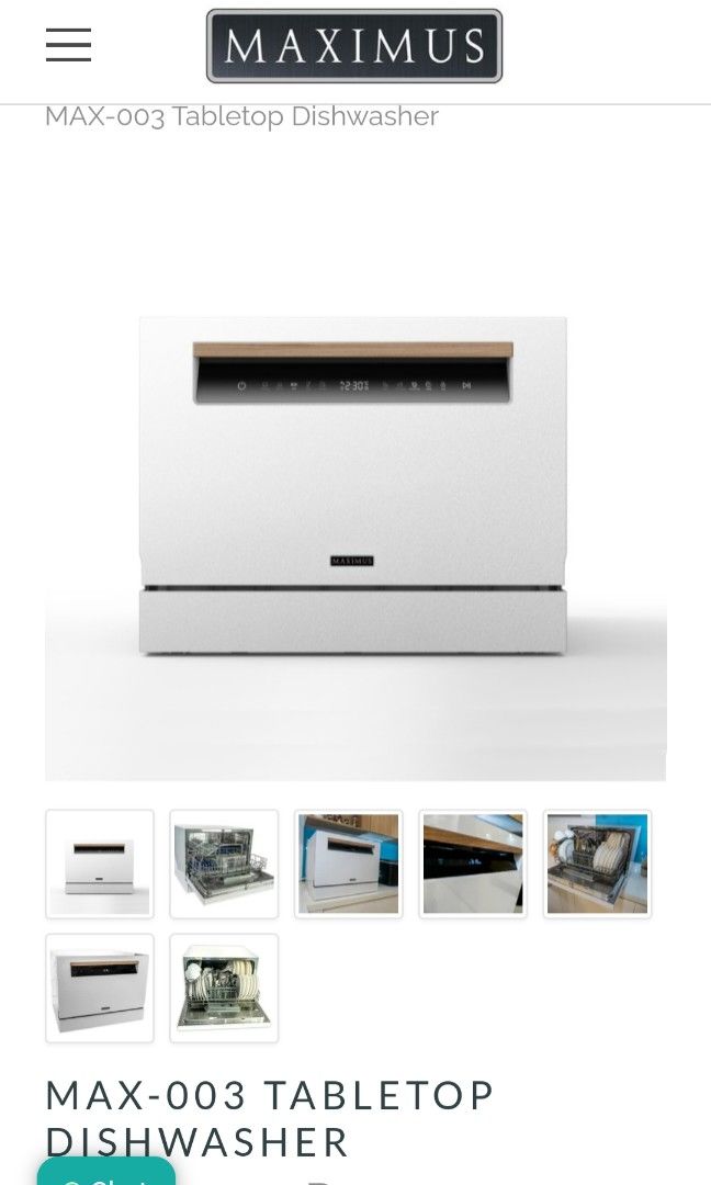 Maximus Table Top Dishwasher, TV & Home Appliances, Kitchen Appliances
