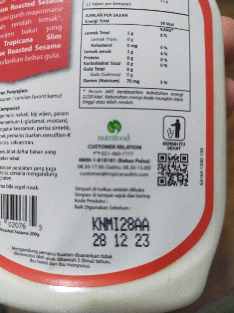 Mayonnaise Tropicana Slim, Makanan & Minuman, Makanan Instan ...