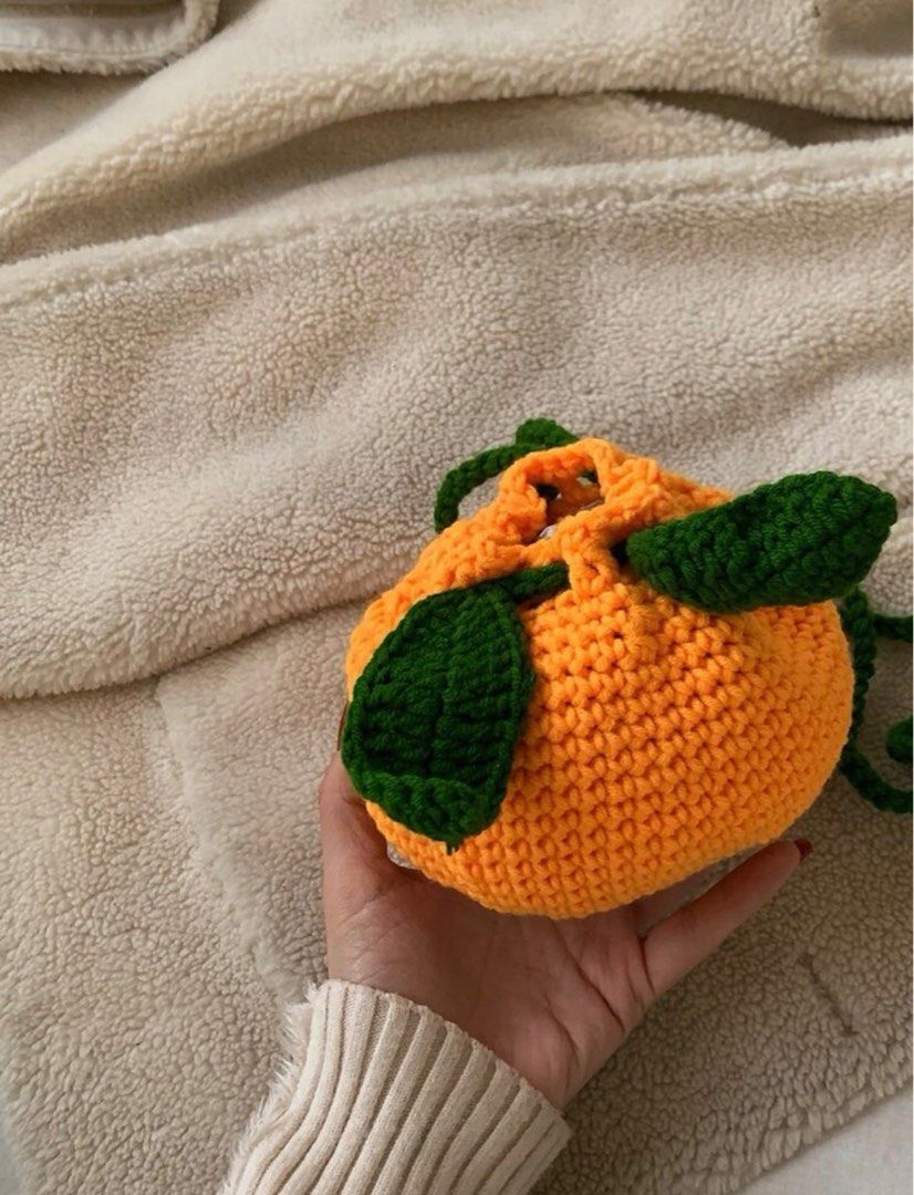 Mini Fruit Orange Crochet Bag Women s Fashion Bags Wallets