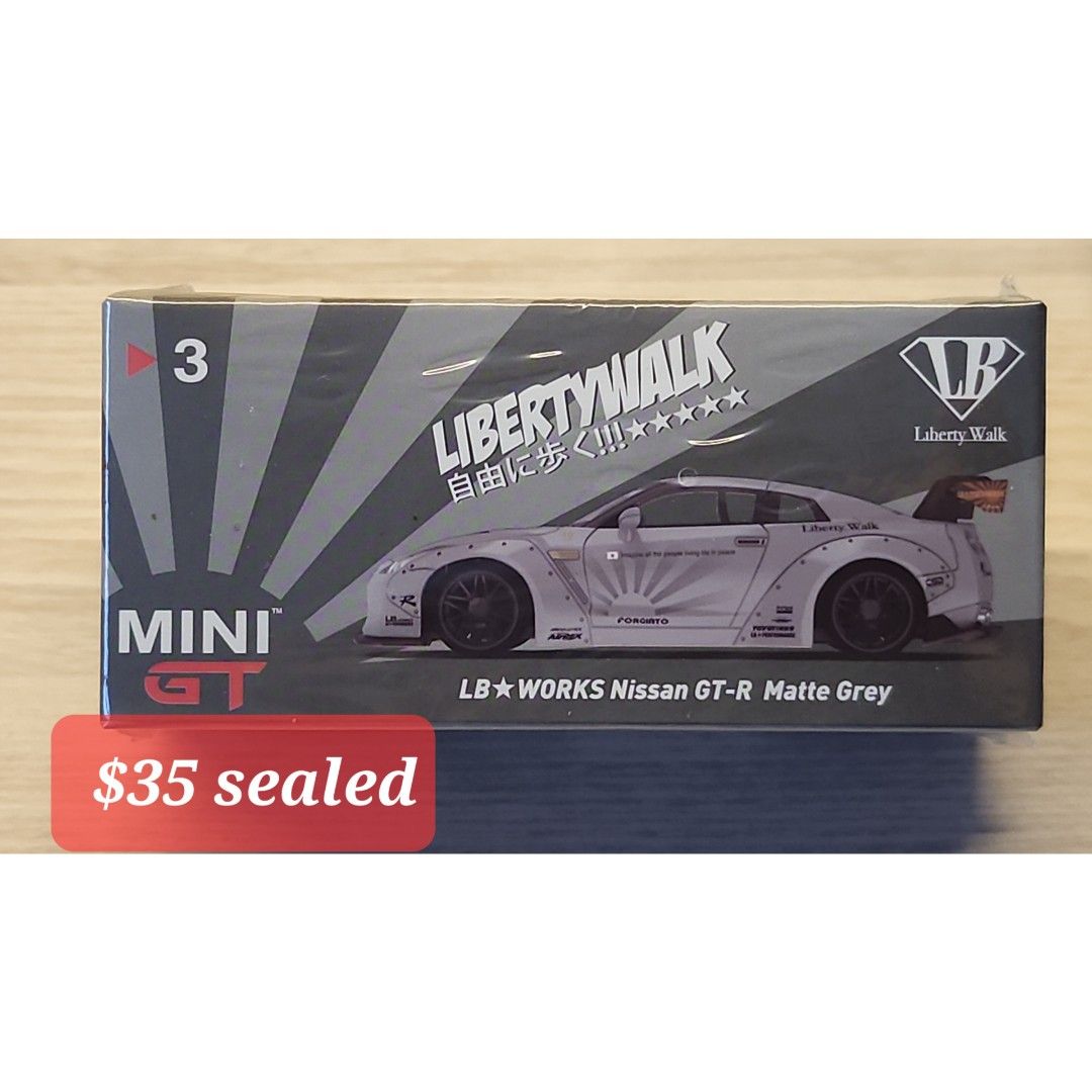 Mini GT Nissan GTR R35 Liberty Walk LBWK Matte Grey 3 1/64 JDM not ...
